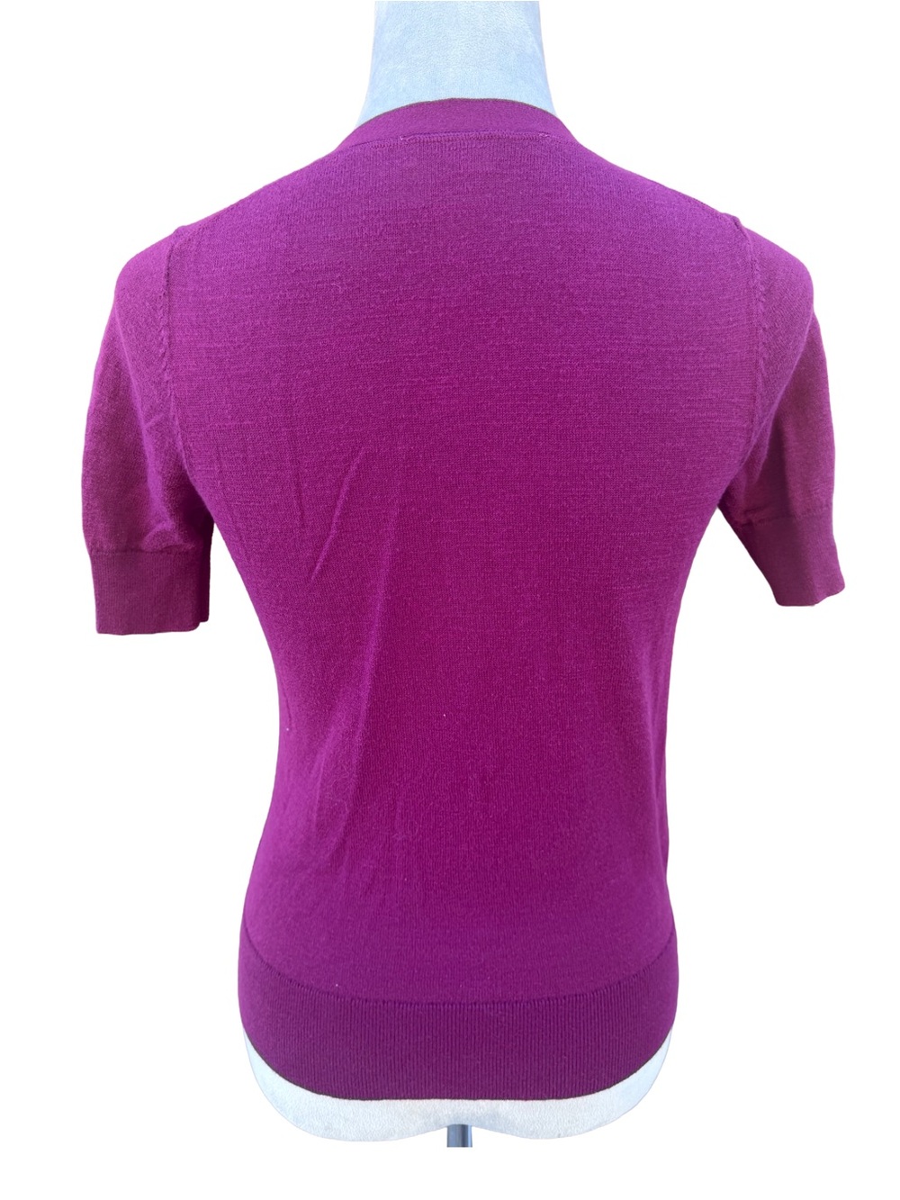 Ann Taylor LOFT Petites Magenta Short Sleeve Button Front Cardigan Sweater XXSP - Picture 3 of 9
